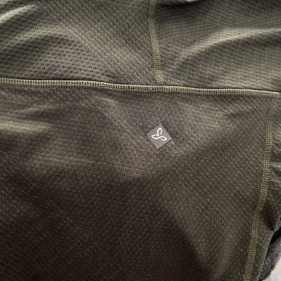 PRANA‎ Misty Jacquard Ruched Yoga Cargo Green Ankle Length Leggings Sz Small - Picture 7 of 7